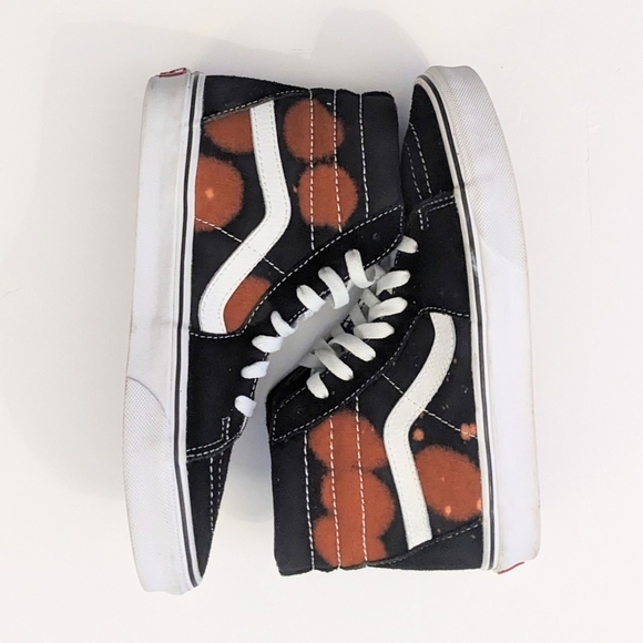 VANS ‘Off The Wall’ Sk8 Hi Custom Aurora Design Black Suede Sneakers - Picture 8 of 10